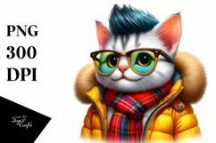 Goofy Baby Cat for Winter PNG Product Image 3