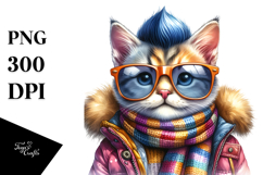 Goofy Baby Cat for Winter PNG Product Image 1