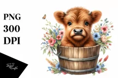 Cute Baby Dog in Bucket with Flowers Product Image 3