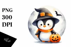 Cute Baby Penguin Halloween PNG Product Image 1