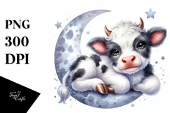 Cute Baby Highland Cow Clipart Product Image 3