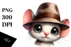 Mouse with Hat, Funny Expression PNG Product Image 1