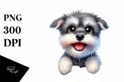 Watercolor Miniature Schnauzer | Sublimation | Clipart Product Image 3