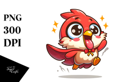 Excited Bird with Hero Cape, Vector Art Product Image 1