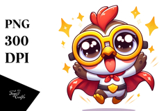 Excited Bird with Hero Cape, Vector Art Product Image 1