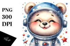 Cute Baby Bear with Astronaut Helmet PNG Product Image 1