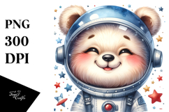 Goofy Baby Bear Astronaut, PNG Product Image 1