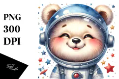 Goofy Baby Bear Astronaut, PNG Product Image 1