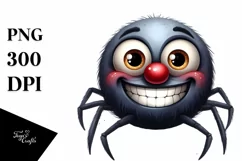 Funny Watercolor Spider Goofy Smile Clipart Product Image 3
