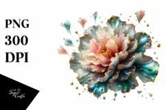 Glossy Carnation Watercolor | Sublimation | Clipart Product Image 1