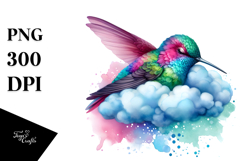 Vibrant Sleeping Hummingbird Clipart Product Image 1