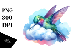 Vibrant Sleeping Hummingbird Clipart Product Image 1