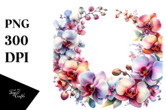 Orchid Floral Frame Illustration, High-Res PNG Product Image 1