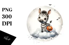 Cute Baby Zebra for Halloween PNG Product Image 1