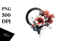 Flower Made of Splashes Skull PNG Product Image 1