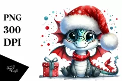 Goofy Dragon with Santa Hat, High-Res PNG Product Image 1