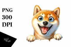 Colorful Funny Shiba Inu with Ice Cracks | Sublimation | Product Image 1