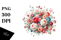 Colorful Small Red Roses PNG Product Image 1