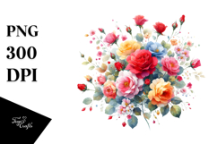 Colorful Small Red Roses PNG Product Image 1