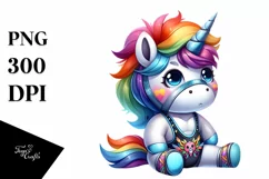 Baby Unicorn Wrestler's Singlet PNG Product Image 1