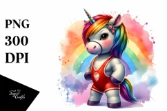 Baby Unicorn Wrestler's Singlet PNG Product Image 3