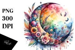 Washed Vibrant Half Moon, High-Res PNG Product Image 1