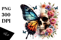 Butterfly Made of Splashes Skull PNG Product Image 1