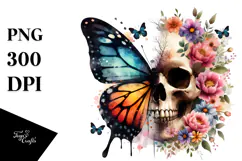 Butterfly Made of Splashes Skull PNG Product Image 1