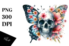 Butterfly Made of Splashes Skull PNG Product Image 1
