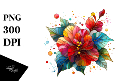 Abstract Colorful Begonia PNG Product Image 1