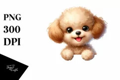 Funny Baby Poodle Smiling | Watercolor Splash Product Image 1