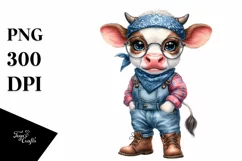 Expressive Baby Cow in Farm Jeans Product Image 3