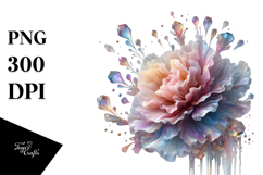 Shiny Carnation with Metalic Insertions PNG Product Image 1