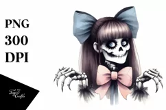 Creepy Bow Watercolor PNG Product Image 3