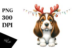 Enthusiastic Baby Basset Hound PNG Product Image 3
