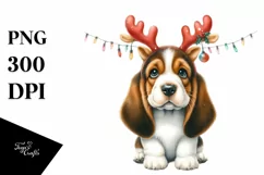 Enthusiastic Baby Basset Hound PNG Product Image 3