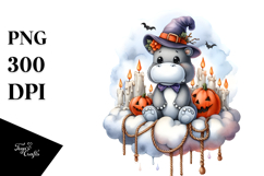 Halloween Hippo on Cloud PNG Product Image 1