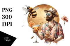 Watercolor Painting Bee PNG Product Image 1