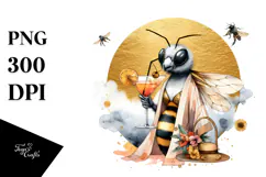 Hipster Bee with Beachwear PNG Product Image 1