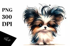 Cute Papillon with Crazy Haircut PNG Product Image 1