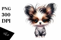 Cute Papillon with Crazy Haircut PNG Product Image 3