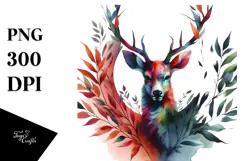 Vibrant Watercolor Deer, 20 oz Tumbler Product Image 1