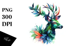 Vibrant Watercolor Deer, 20 oz Tumbler Product Image 1