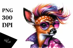 Watercolor Deer Portrait, Transparent PNG Product Image 3
