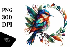 Abstract Vibrant Watercolor Bird PNG Product Image 3