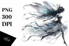Washed Watercolor Gothic Fairy PNG Product Image 1