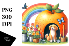 Illustration of DOG House Made of Large Fruit | Clipart Product Image 1