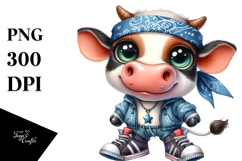 Confused Baby Cow with Sports Shoes PNG Product Image 1