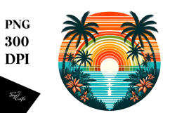 Retro Tropical Heart, Tshirt Style Product Image 1