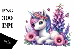Baby Unicorn Foxglove Clipart Product Image 3